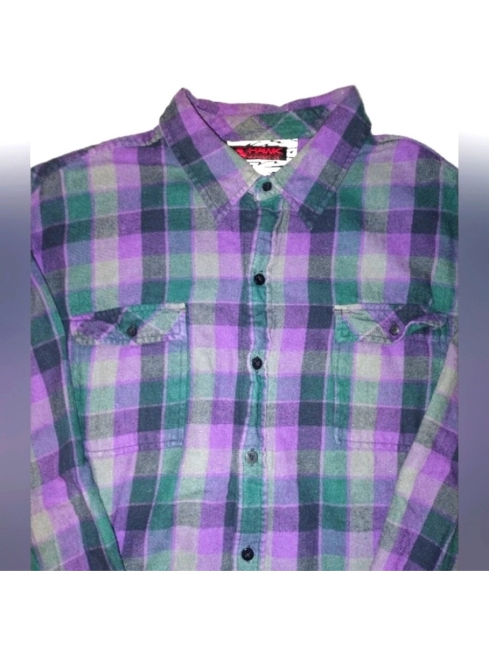 Vintage Tony Hawk Long Sleeve Button Down Throwback Grunge Skate Flannel Mens XL - Picture 2 of 7